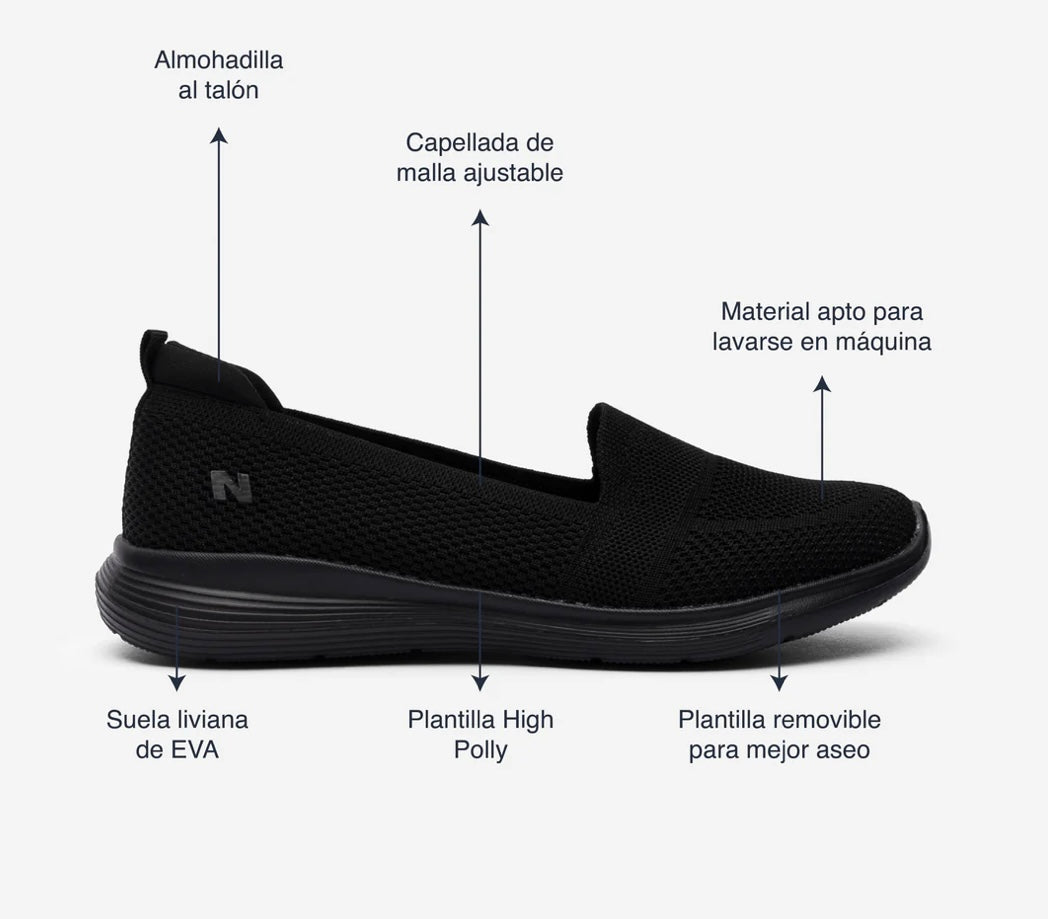 Zapato Natural notch all black