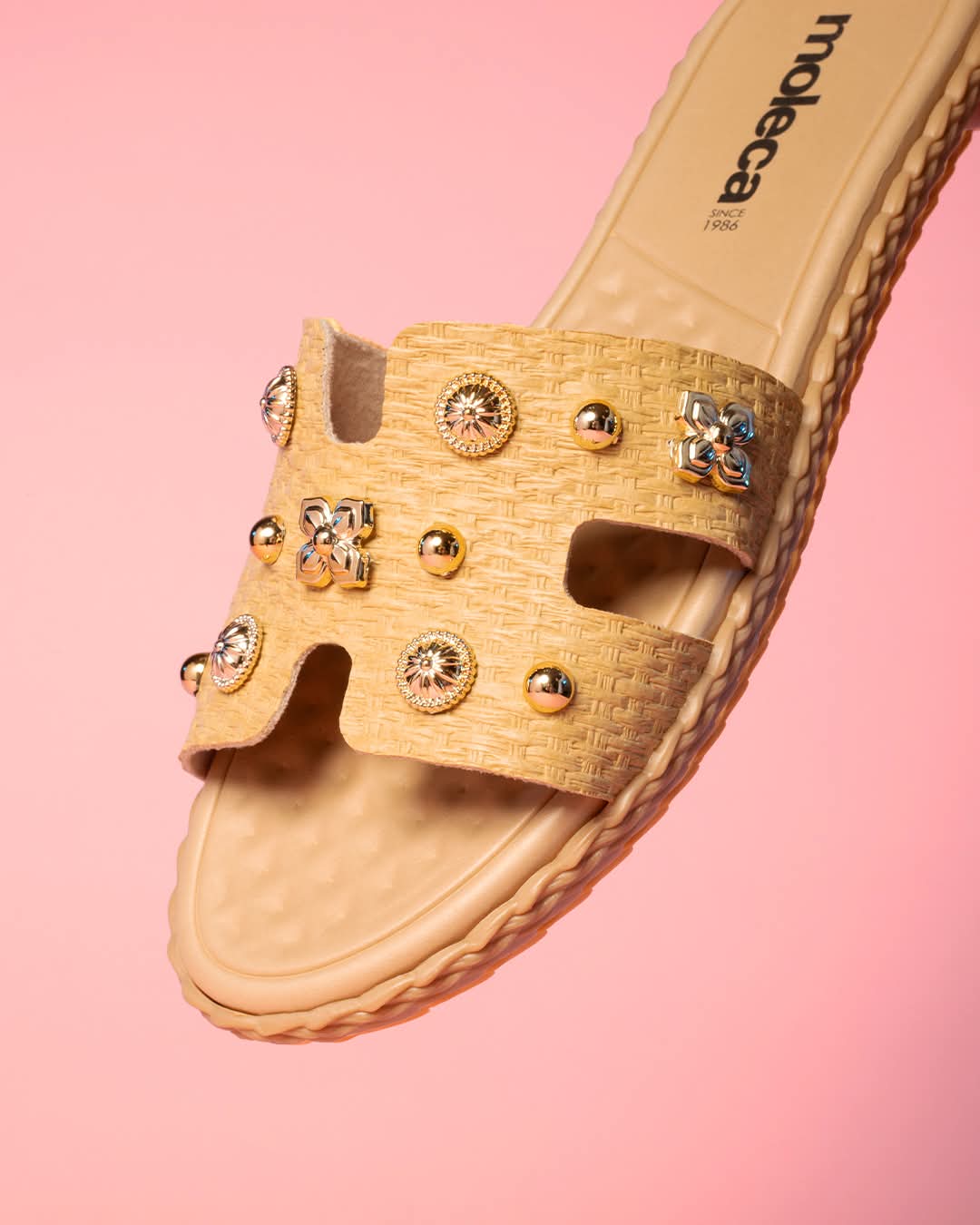 Sandalia Moleca Flat Crema