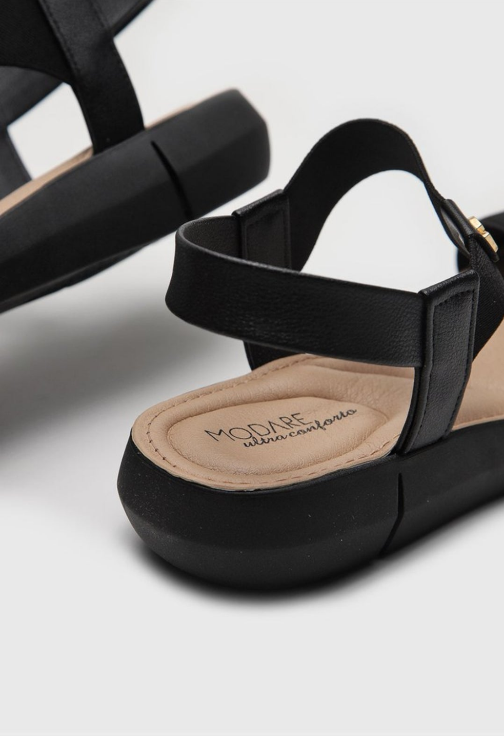 Sandalia Modare negra con elastico