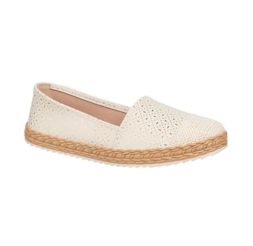 Mocasin Blanco off y dorado MokaBoutiqueCR