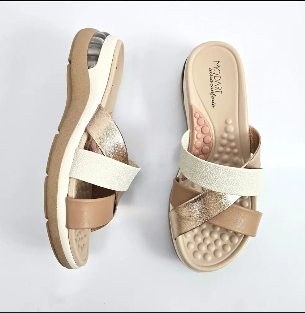 Sandalia Modare Oro Rosa/Blanco MokaBoutiqueCR