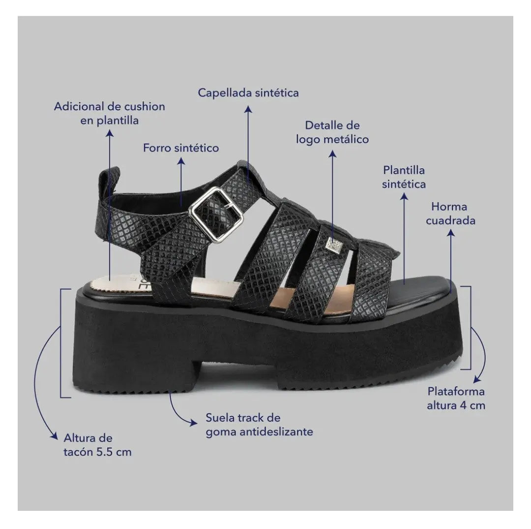 Sandalia Promise Cozumel Black MokaBoutiqueCR
