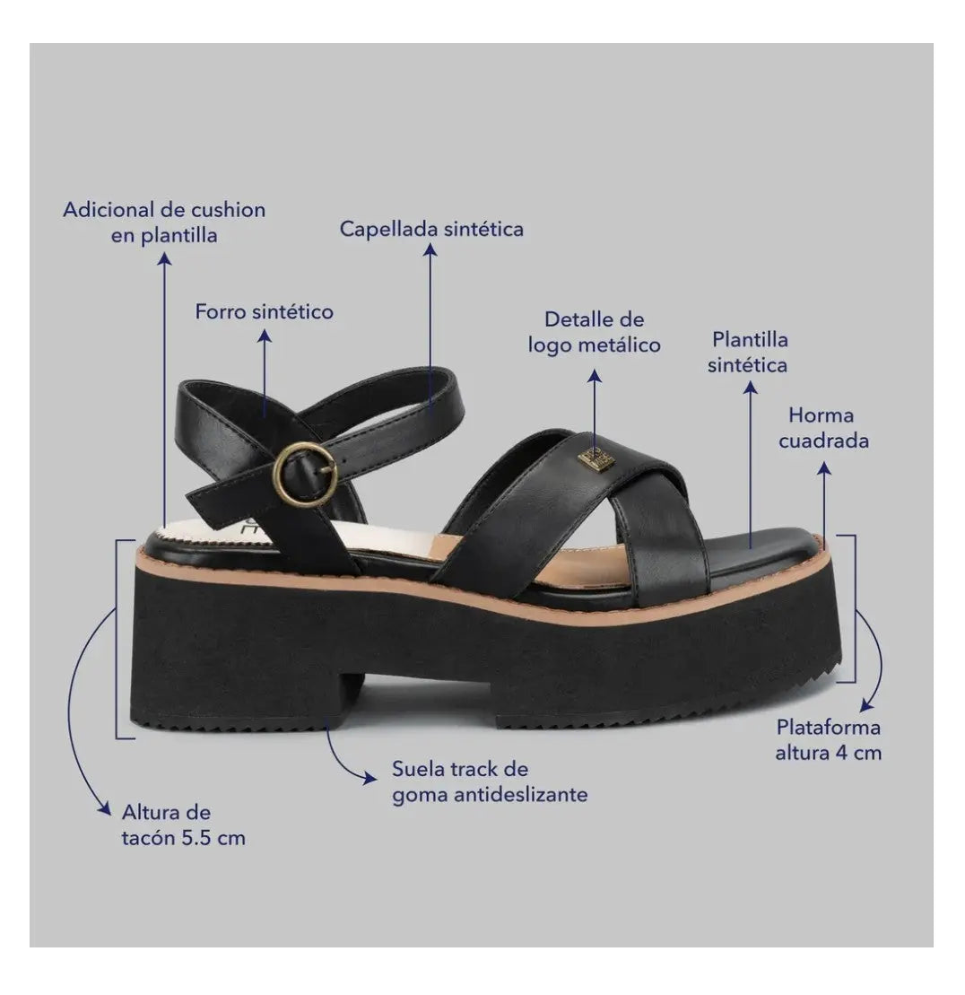 Sandalia Promise Marina Black MokaBoutiqueCR