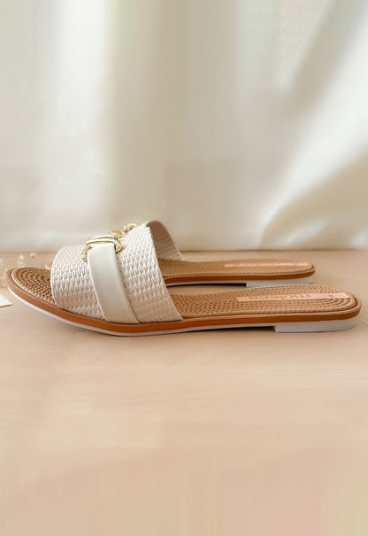 Sandalia Flat Moleca Blanco Off