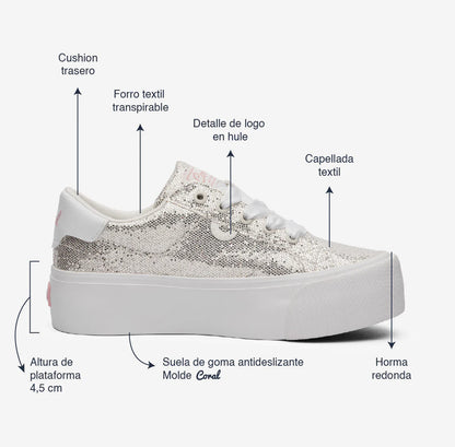 Tenis Coral  Aiko 2 Glitter