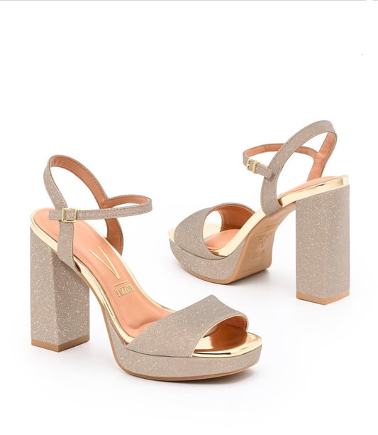 Sandalia Vizzano Dorado Glitter