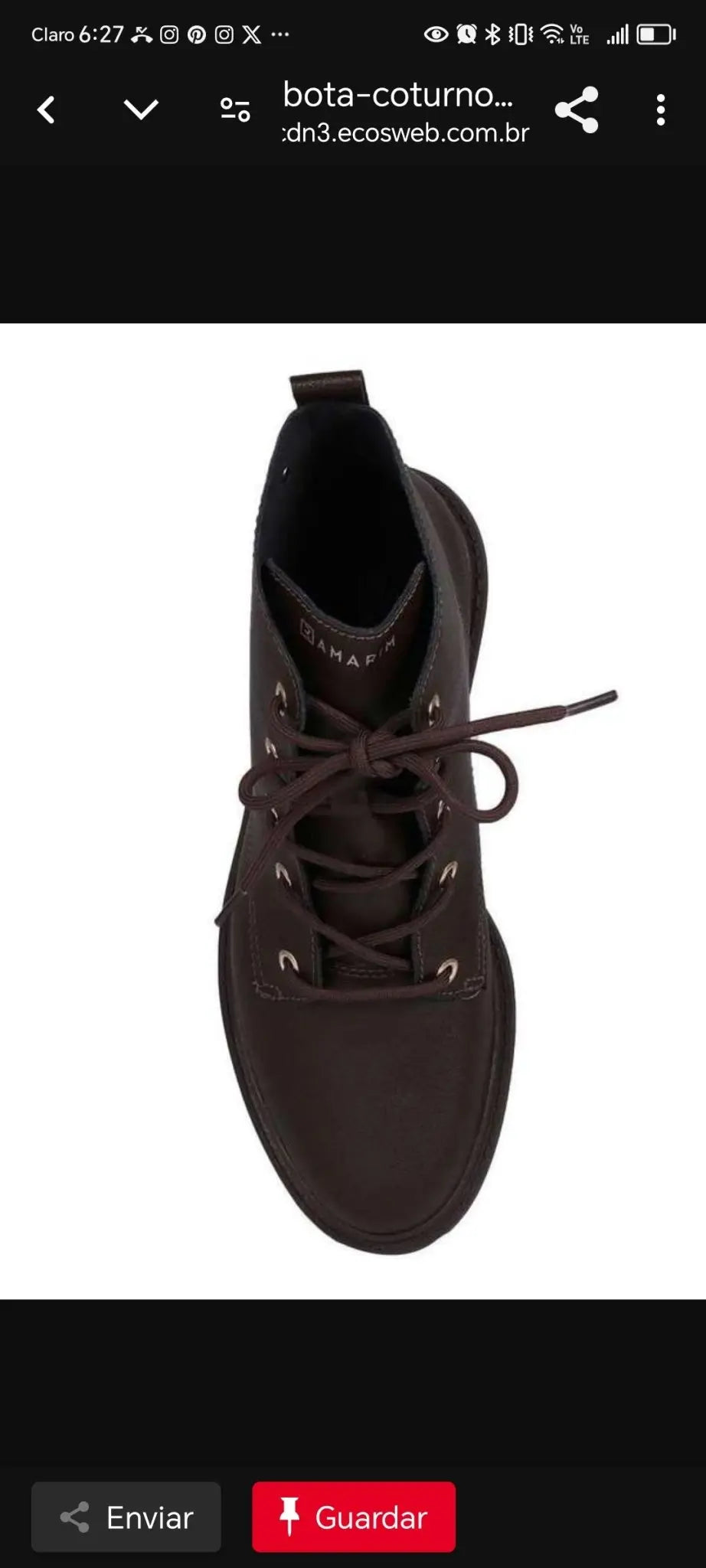Botas de combate para mujer Ramarim Marrón MokaBoutiqueCR