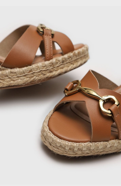 Sandalia Plataforma Beira rio Camel