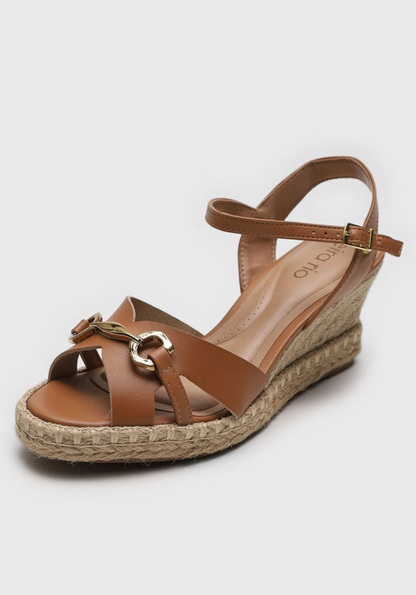 Sandalia Plataforma Beira rio Camel