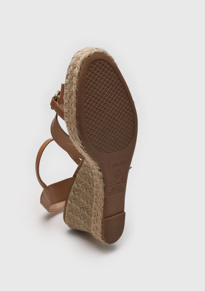 Sandalia Plataforma Beira rio Camel
