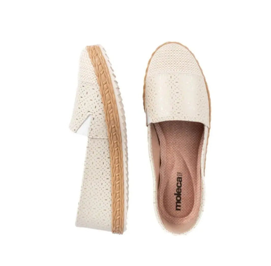 Mocasin Blanco off y dorado MokaBoutiqueCR