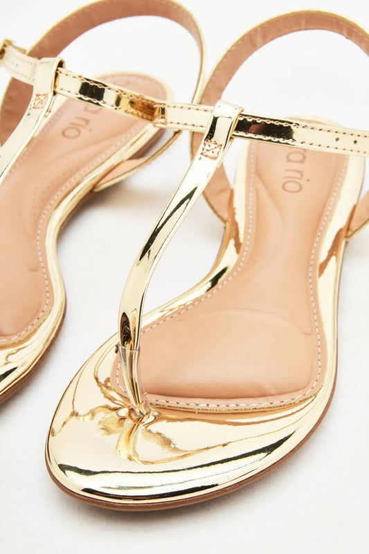 Sandalia Beira Río Dorada MokaBoutiqueCR