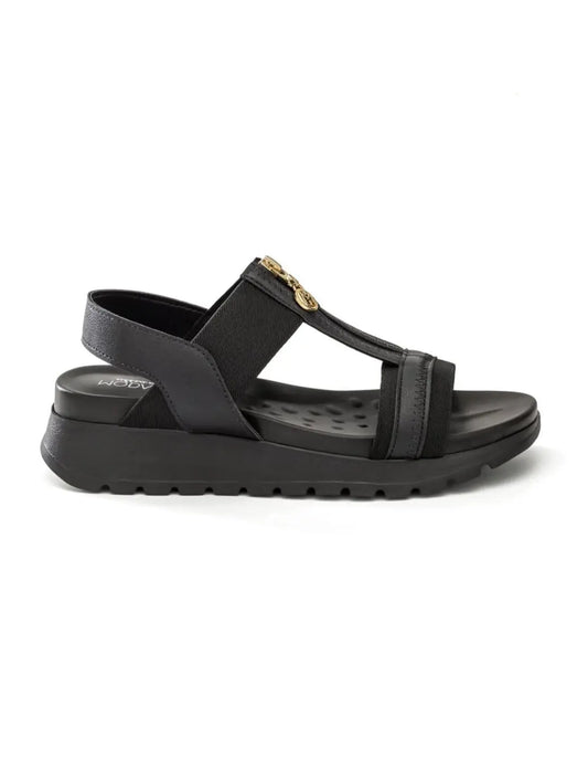 Sandalia Modare Ziper Negra MokaBoutiqueCR