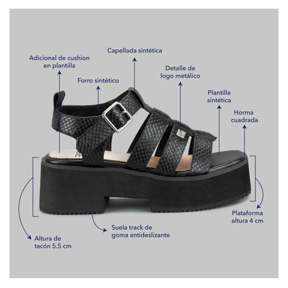 Sandalia Promise Cozumel Black MokaBoutiqueCR
