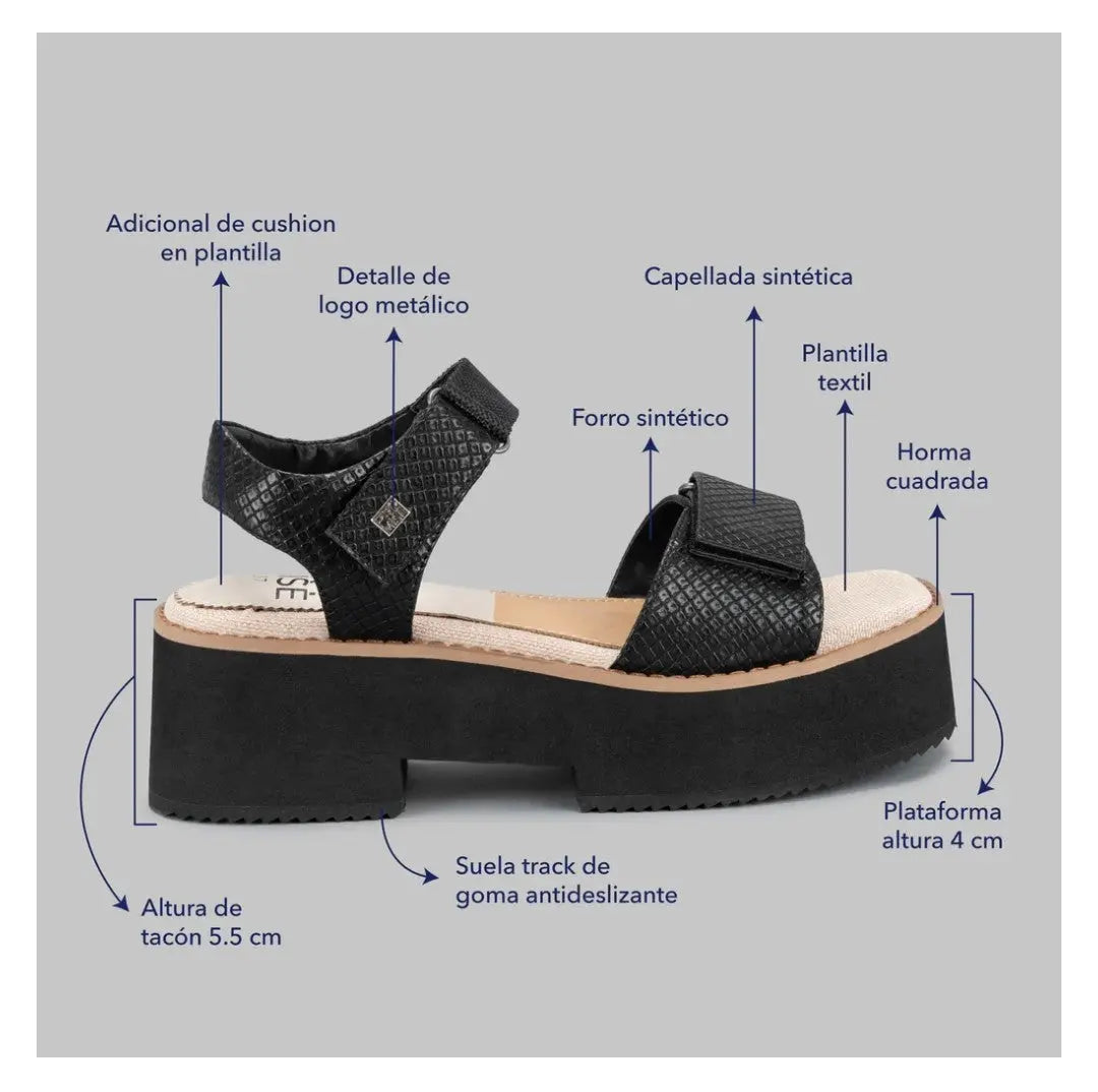 Sandalia Promise Mallorca Black MokaBoutiqueCR