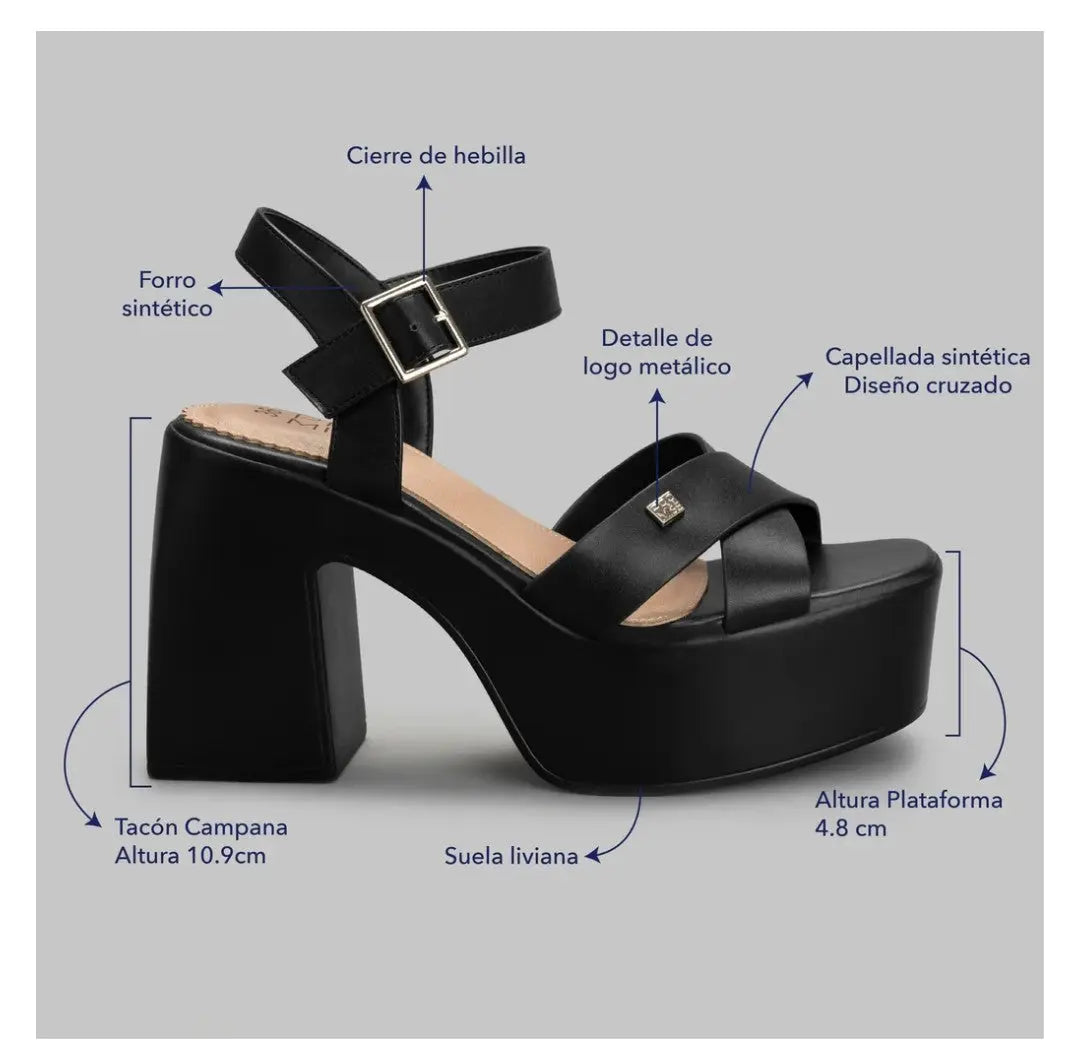 Sandalia Promise Onda Black MokaBoutiqueCR