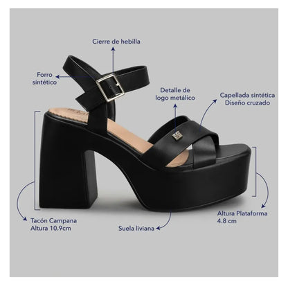 Sandalia Promise Onda Black MokaBoutiqueCR