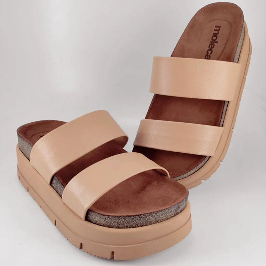 Sandalia plataforma Moleca Camel MokaBoutiqueCR