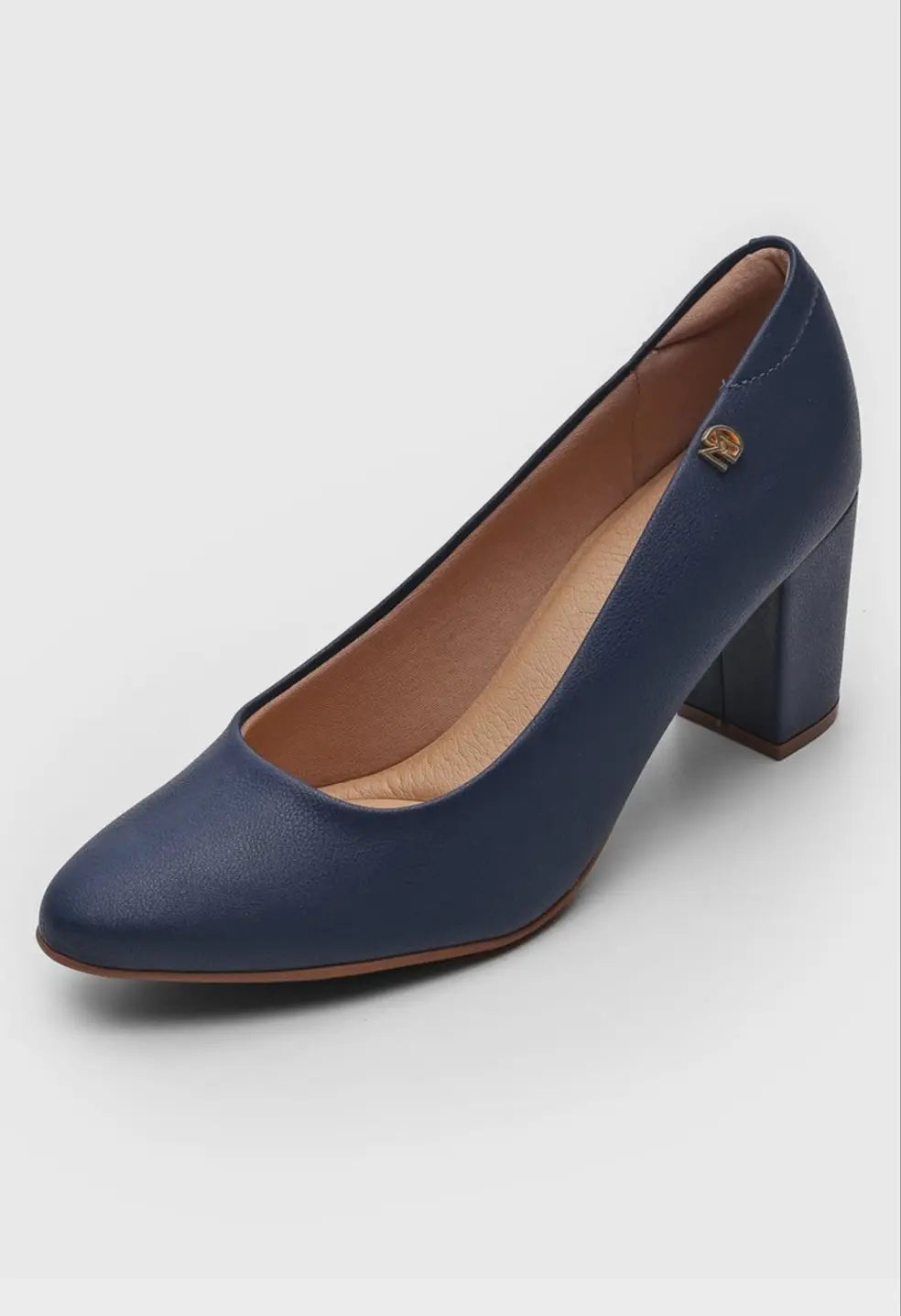 Zapato tacón cuadrado color Azul MokaBoutiqueCR