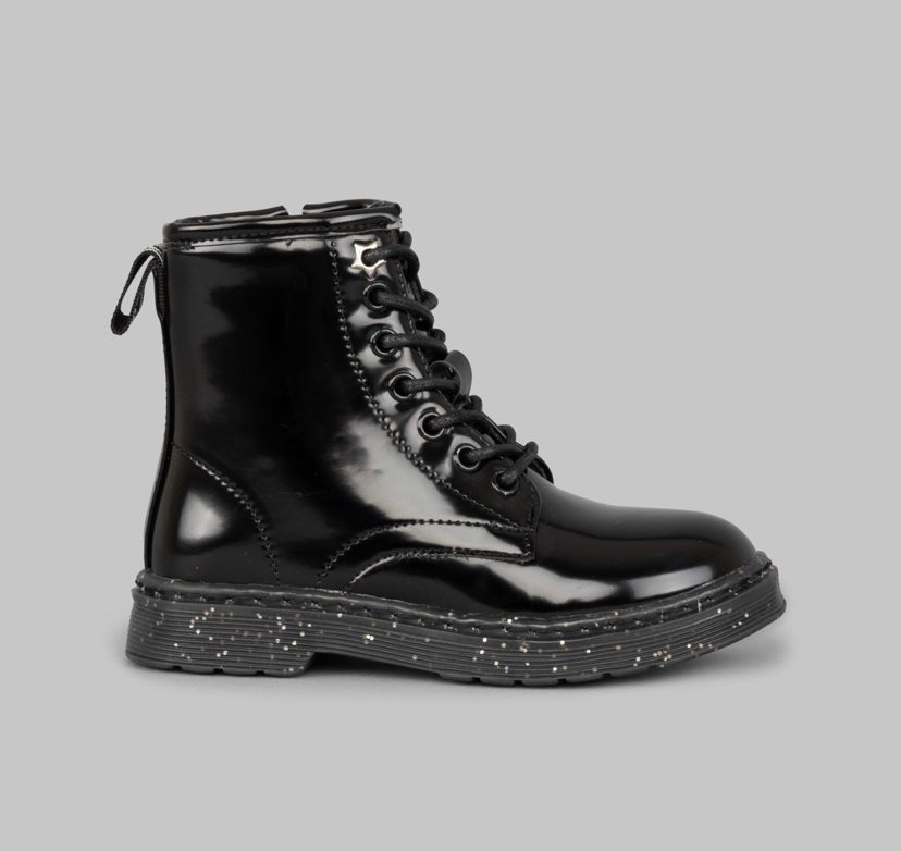 Botas Bonnie Black Gloss Niña - MokaBoutiqueCR