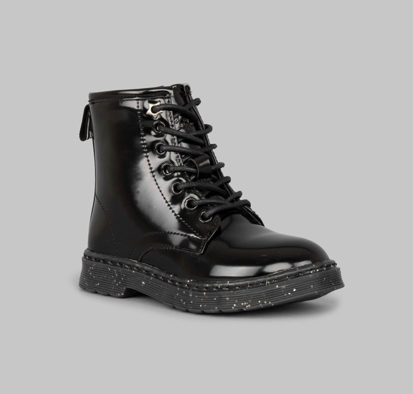 Botas Bonnie Black Gloss Niña - MokaBoutiqueCR