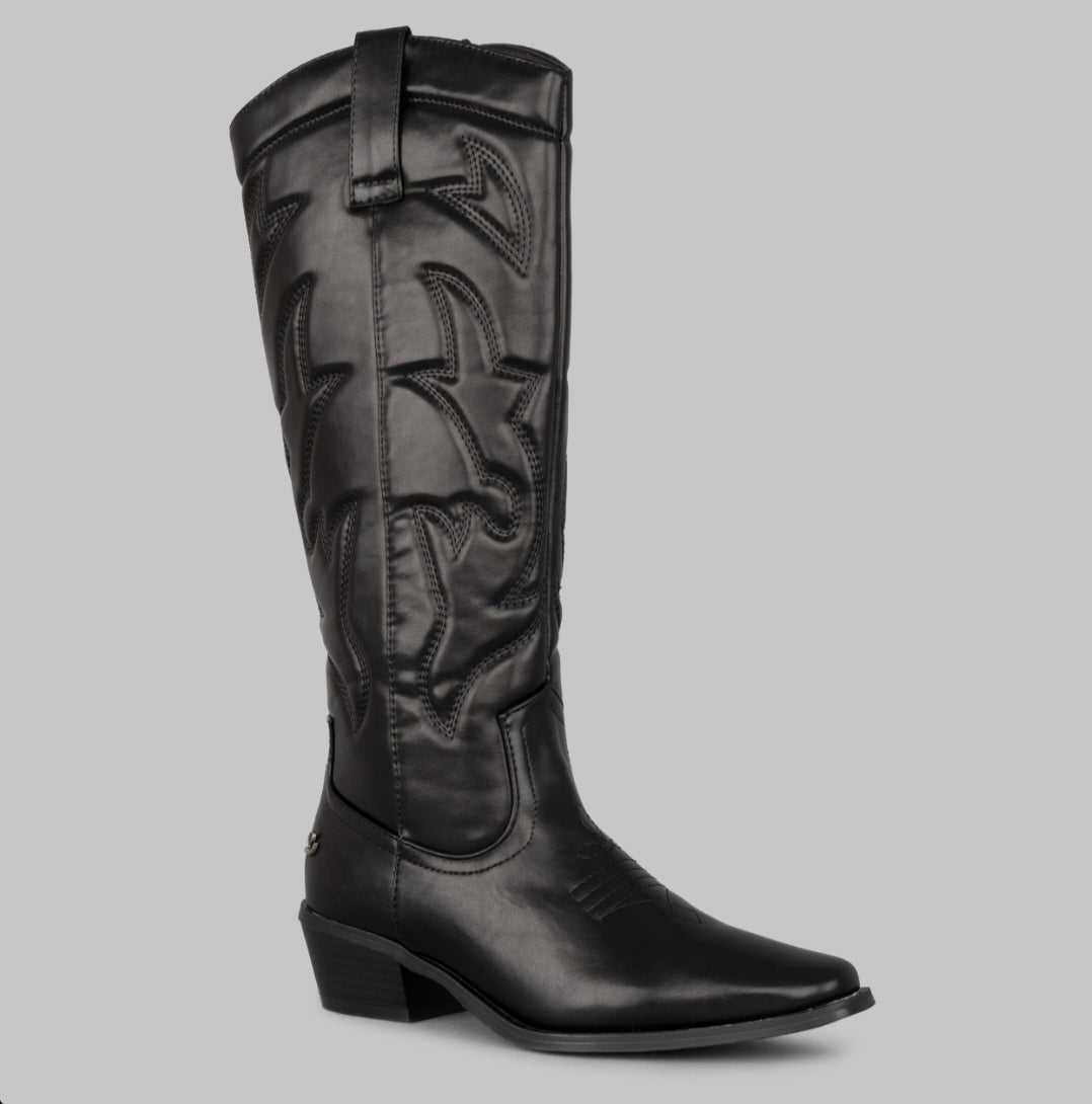 Botas Howdy All Black Pu - MokaBoutiqueCR